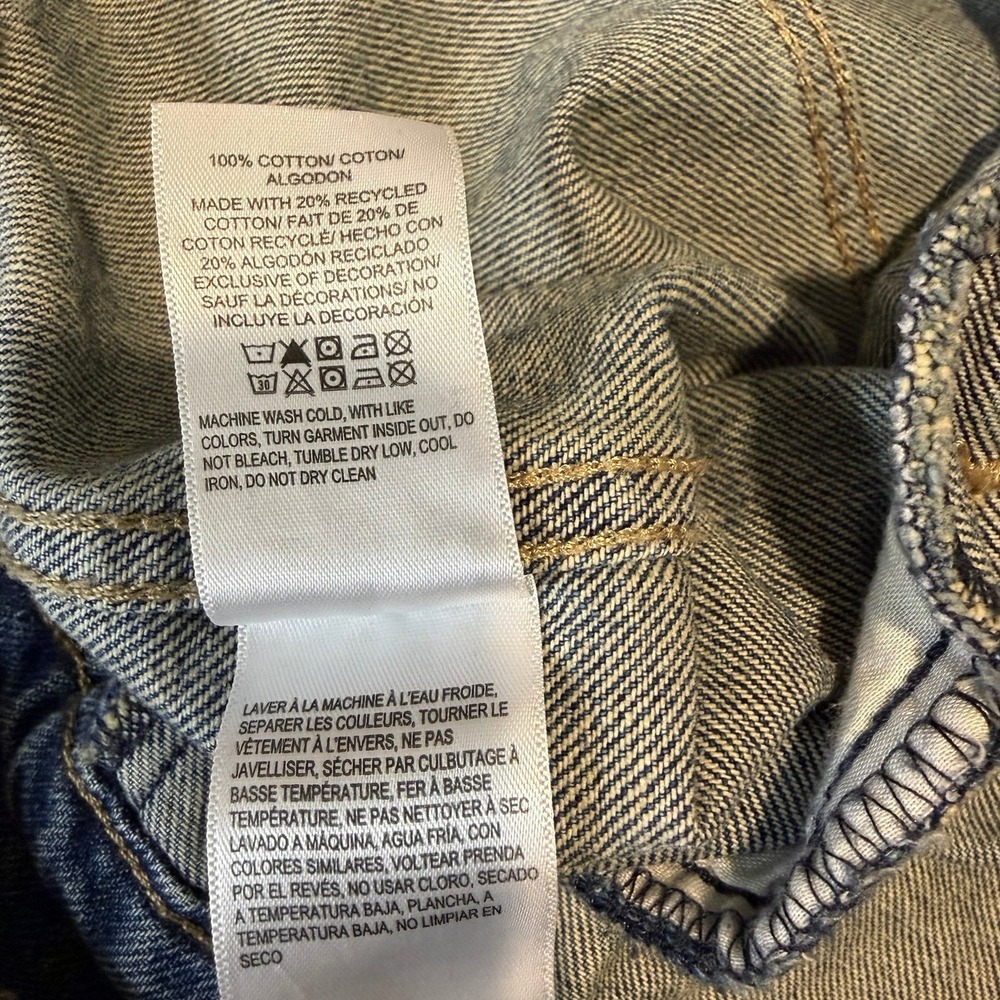 Lucky Brand Embroidered Denim Trucker Jacket Women's Size M Floral Star Boho‎ - Picture 11 of 15